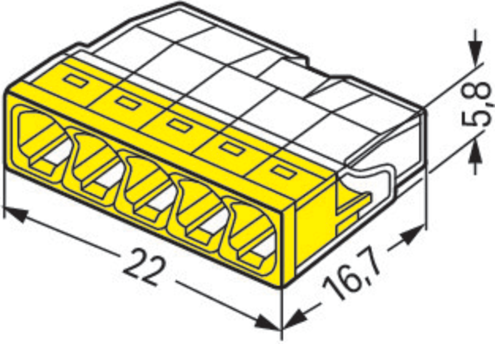 Borne WAGO 2273 - 5 x 0,5 à 2,